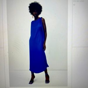 Zara brand new blue dress with cape style sides